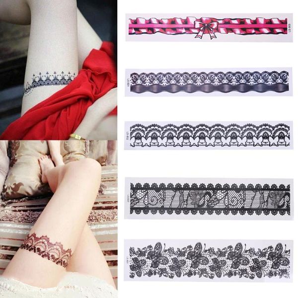 Acheter étanche Tatouage Temporaire Femmes Fille Fille Cuisse Corps Tatouage Autocollants Papillon Motif Sexy Dentelle Tatouage Temporaire De 29 Du