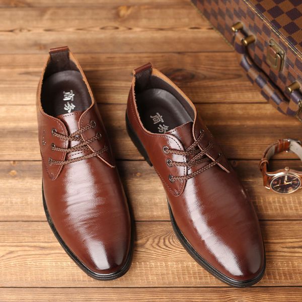 

heinrich men formal shoes leather business italian brand mens shoes casual summer autumn office men zapatos cuero hombre, Black