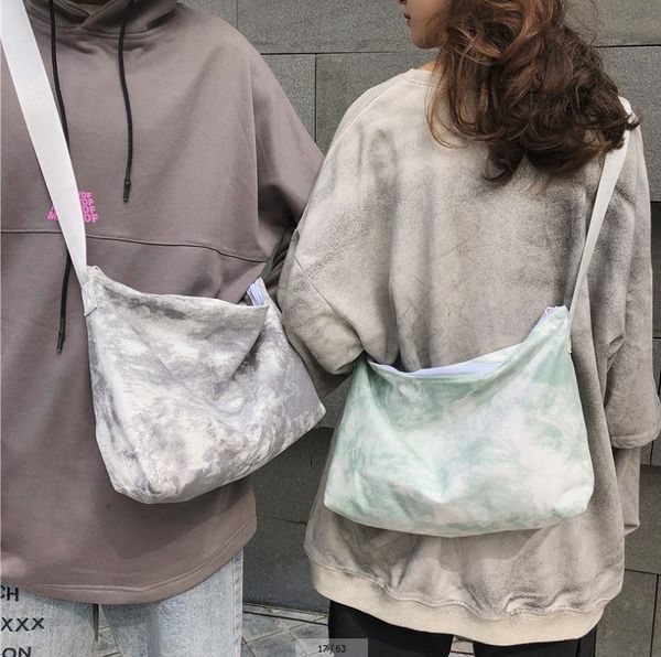 

2020 new arrival tie-dye canvas shoulder bag panelled women casual tote famous messenger bags women canvas handbags