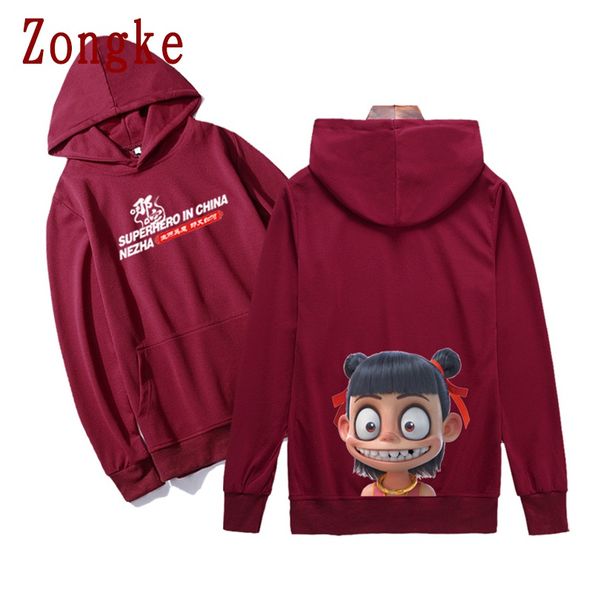 

zongke chinese ne zha hoodie men japanese streetwear mens hoodies hip hop hoody sweatshirt men hoodies sweatshirts xxxl 2019 new, Black