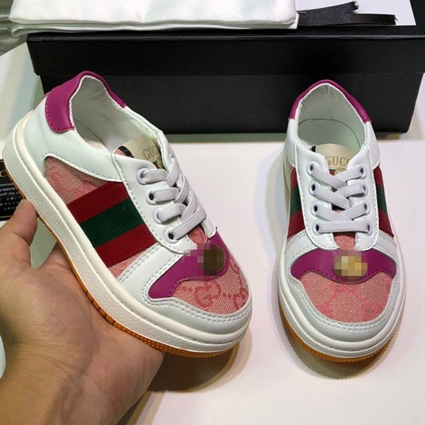 

fashion toddler shoes quality kids designer shoes boys geunie leather chaussures enfants designer kids trainers toddler girls shoes with box, Black;red