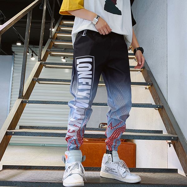 

mens joggers pants streetwear casual hip hop elastic waist slim fit trousers for man clothing 2019 autumn winter, Black