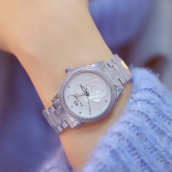 

diamond cut glass lady watch magnet watch buckle women big dial girl fashion casual zegarek damski bracelet watches, Slivery;brown