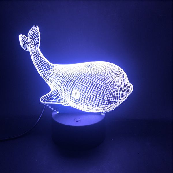 

animal the whale 3d lamp cute unique bluetooth speaker base pretty gift for 7 color teenager atmosphere usb led night light lamp