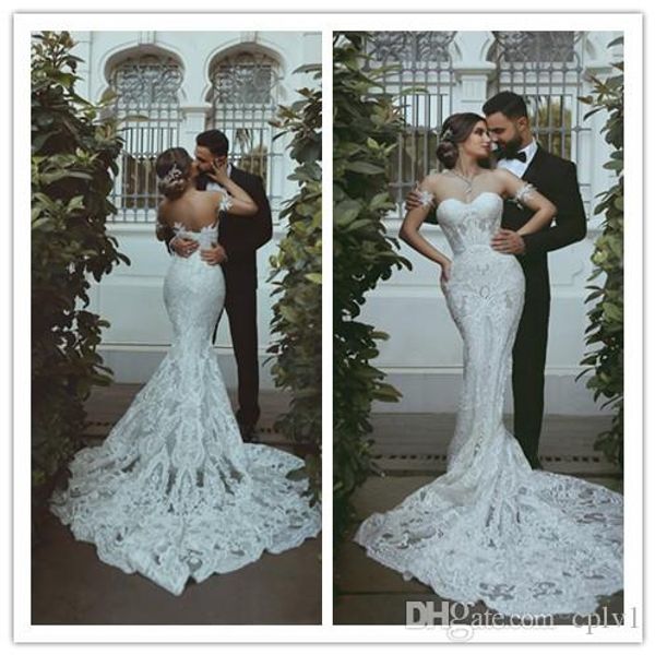 

white mermaid lace plus size beach wedding dresses sweetheart drop waist 2019 new berta bridal gowns h008