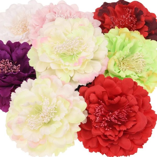 

80pcs мода пион цветок 11см большие ткани цветы vintage flowers волос аксессуары diy аксессуары нет клипы нет заколка, Slivery;white