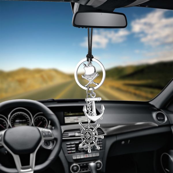 Car Ornaments Ship S Anch Rudder Skull Car Pendant Automobile Decoration Charm Auto Interior Rear View Mirror Hanging Styling All Car Stuff Auto