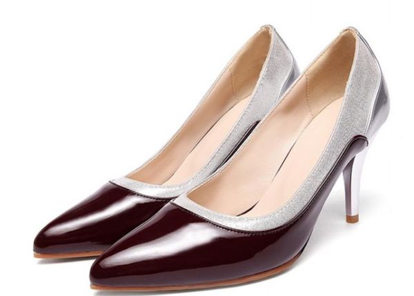 

women's shoes in spring and autumn high fine heel pointed end @1014, Black