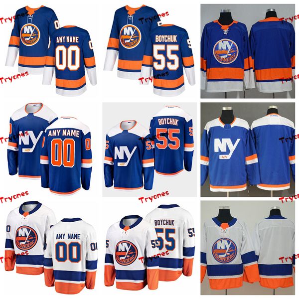 

2019 new york islanders johnny boychuk stitched jerseys customize alternate ny blue shirts 55 johnny boychuk hockey jerseys s-xxxl, Black;red