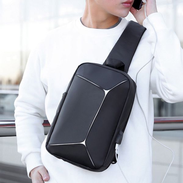 

men chest bag shoulder crossbody bag waterproof large capacity for mobile phone hb88