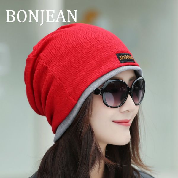 

bonjean letters print red cap for women accessories 2018 winter hats two-layers knitted berets cap 8 colors fashion hats bj299, Blue;gray