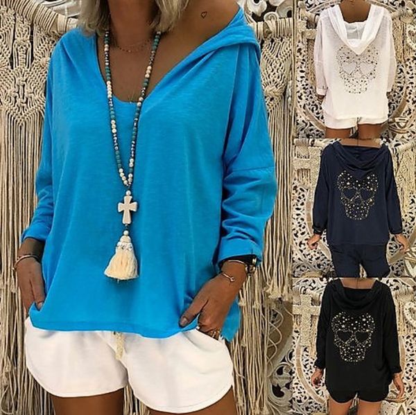 

uguest women hooded sweatshirt oversized hoodie pullovers solid long sleeve cotton spring full 5xl plus size casual sweatshirts, Black