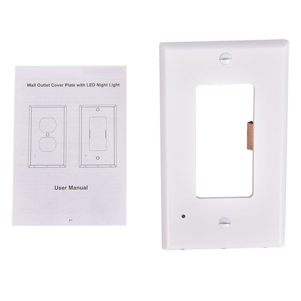 

night angel snappower guidelight - outlet wall plate with led night lights - no batteries or wires - installs in seconds