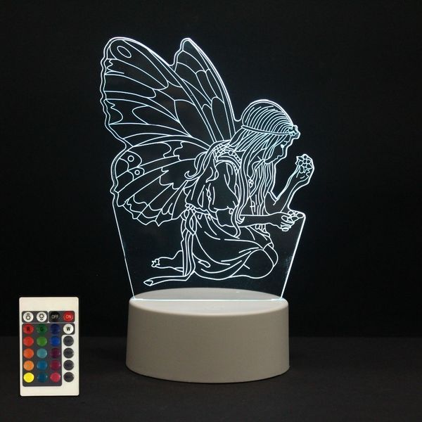 

3d led night lights angel 7 colors change touch switch hologram atmosphere novelty lamp for home decoration visual illusion gift