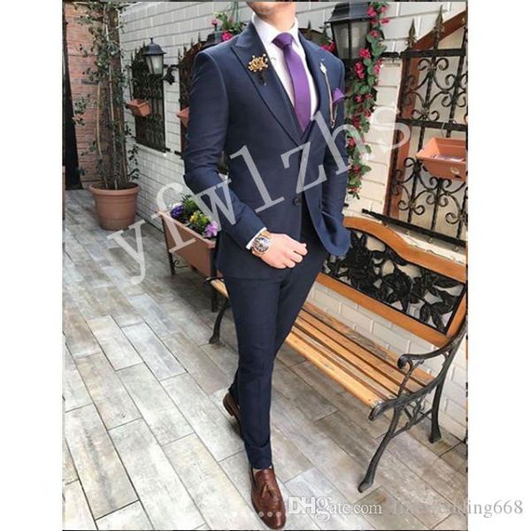 

one button groomsmen peak lapel wedding groom tuxedos men suits wedding/prom/dinner man blazer(jacket+tie+vest+pants) 1274, Black;gray