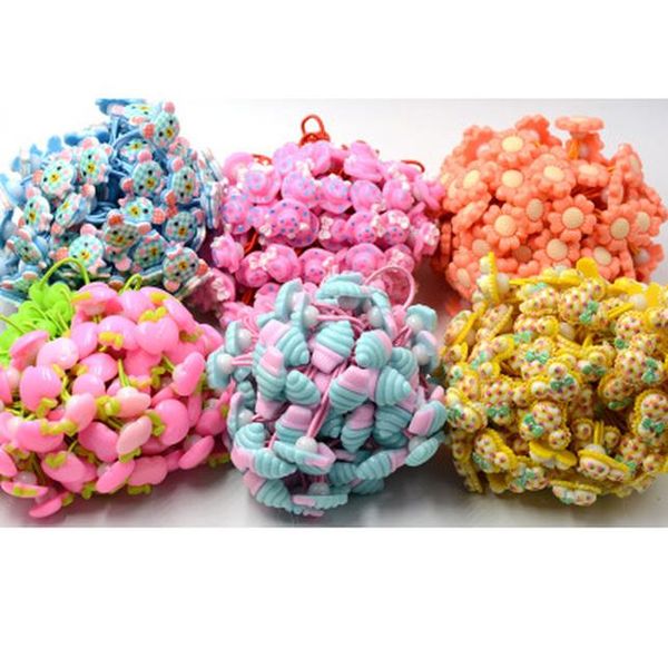 

action green silicone ponytail holders elastics hair band assorted colors girl bebe kids cravatta in estensione di capelli coda di cavallo q, Black;brown