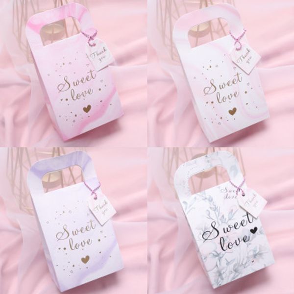 

5 style wedding candy boxes paper party gift bags chocolate candy gift bags with handle wedding party supplies xd22611