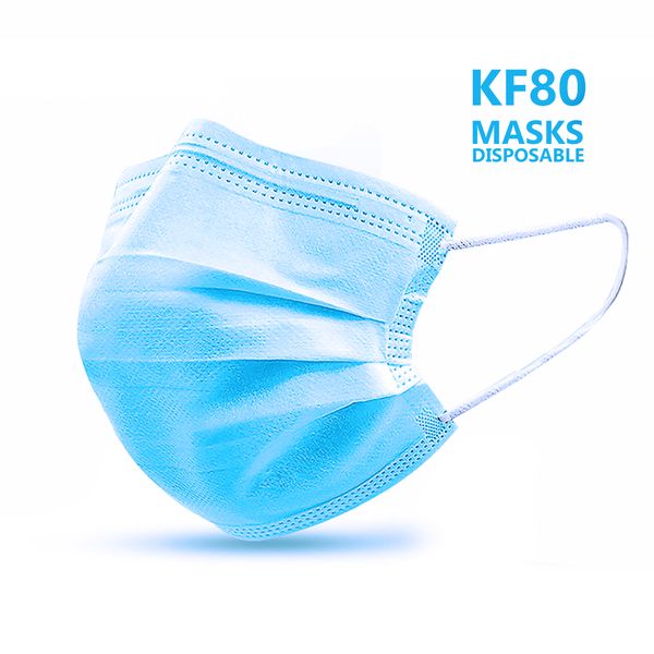 

disposable masks three-layer blue face mask kf80 anti-flu influenza dustproof breathable protective mouth and nose