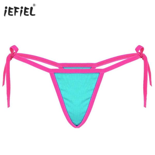 

women's panties g string women low rise tie-side t-back micro mini bikini briefs ladies temptation underwear lingerie, Black;pink