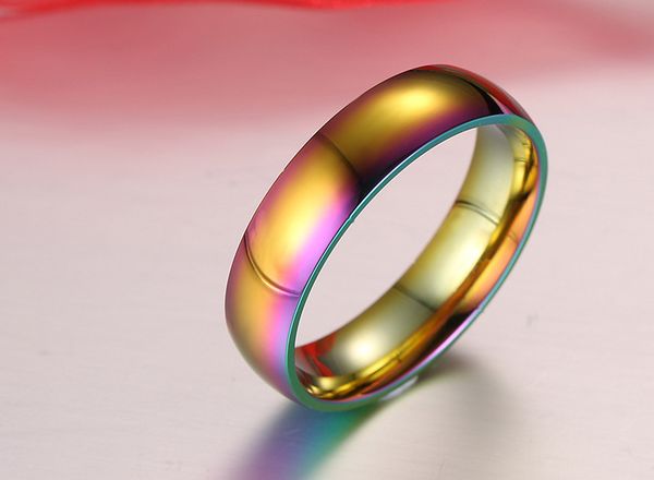 

luxury rainbow color titanium steel rings accessories jewel ring fashion jewelry beauty valentine lovers birthday party gifts, Silver