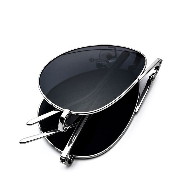 

pure titanium men's ultra light driver mirror foldable polarized sunglasses driving sunglasses 1838, White;black