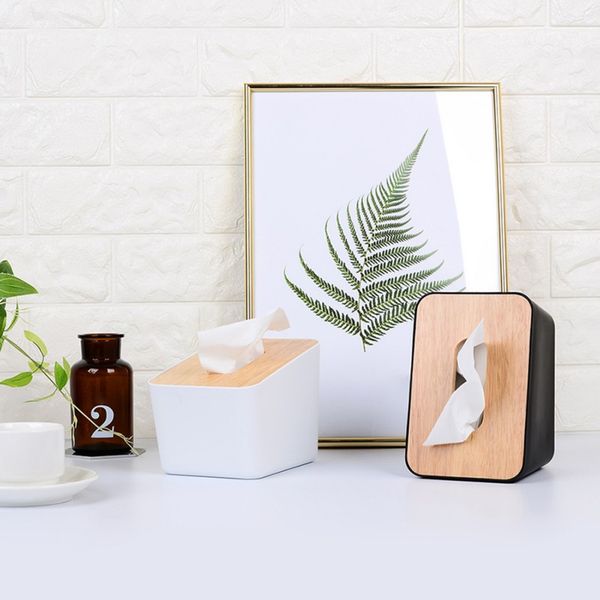 

removable wooden tissue box home bathroom car tissue box container towel napkin log boxk