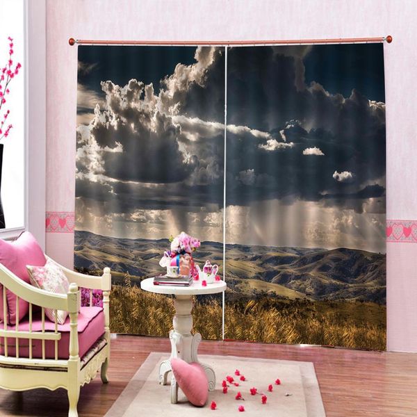 

3d curtains living room bedroom drapes cortinas customized size dark cloud scenery curtains blackout curtain