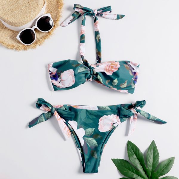 

beachwear bikini swimsuit plus size swimwear women 2019 push up bather suit outdoor sports floral print beach monokini padded