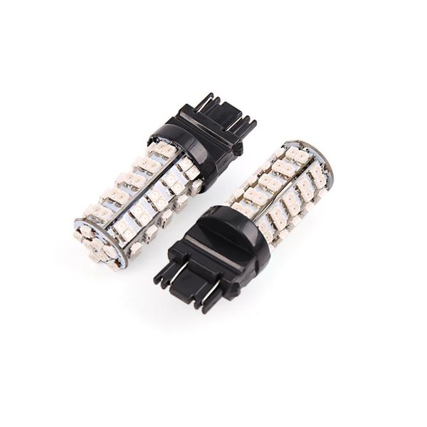 

x autohaux 2pcs 3157 68 3528-smd-led yellow car light bulbs turn signal tail brake sbackup reverse lamp dc 12v