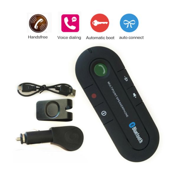 

new bluetooth handscar kit wireless bluetooth speaker phone mp3 music player sun visor clip speakerphone with car charger