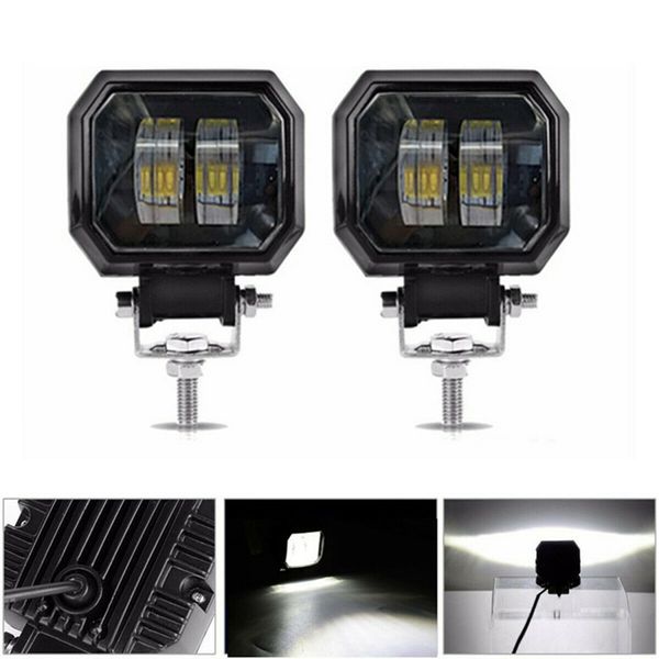 

2pcs 3inch 12v 24v 6500k 20w waterproof led lamp offroad car boat work lights