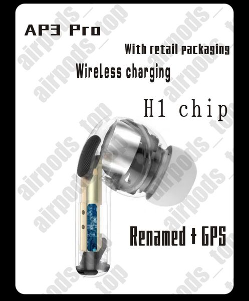 

беспроводная зарядка ap3 про popup supercloned mini 3nd gen bluetooth наушников смарт-датчик для pods3 гарнитура sn rename и gps рк h1 chip