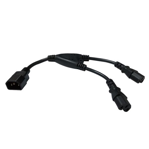 

iec320 c14 to 2x c15 ac power adapter y splitter cable cord