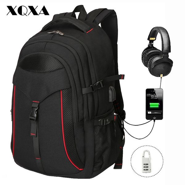 

xqxa lapbackpack large computer backpack for 15.6-17.3 inch lapusb water-repellent school travel anti-theft