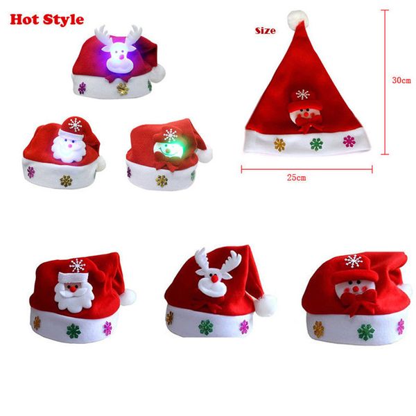 

chrismas hats kids led christmas hat santa claus reindeer snowman xmas gifts cap for home enfeites de natal