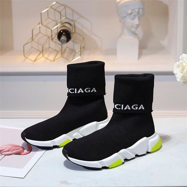 

fashion wild women's shoes luxury high-socks shoes women men 2019 autumn new paris brand couple short tube stretch socks boots, Black
