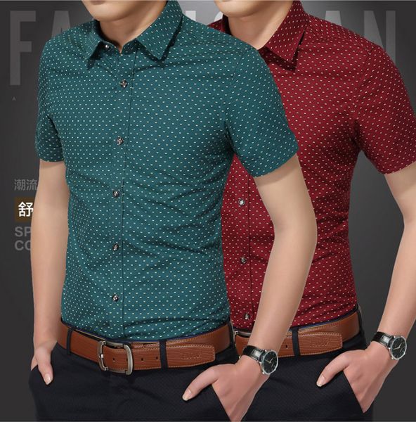 

mens designer tshirt short sleeve casual fashion dot pattern shirt luxury summer spring slim fit shirts new arrive 4 colors, White;black