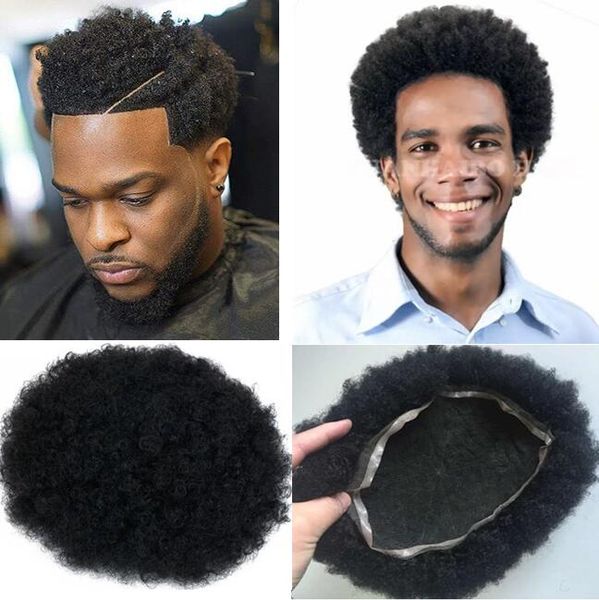 2019 Celebrity Toupee Mens Hairpieces Afro Curl Full Lace Toupee