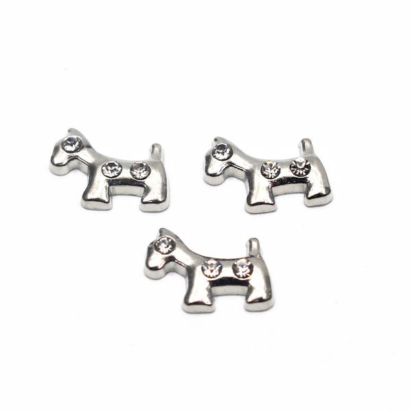 

new novelty 20pcs/lot dog crystal alloy floating charms living glass memory floating lockets charms for diy accessory, Bronze;silver