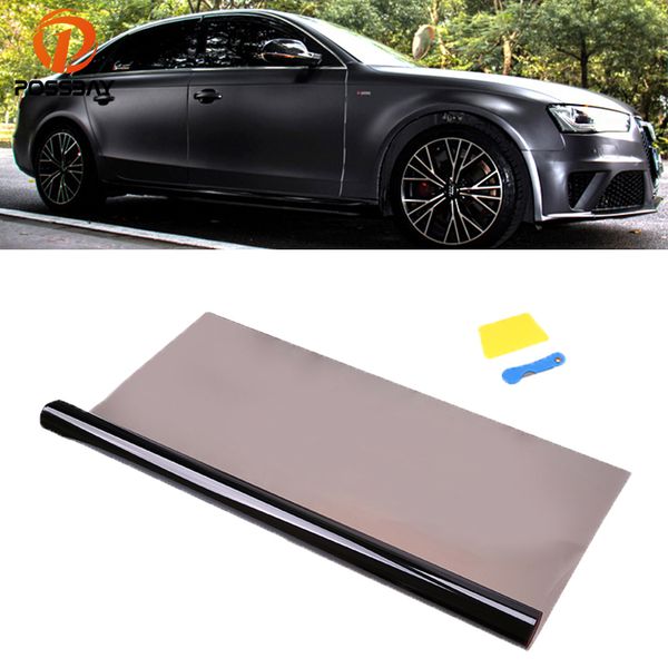 

possbay 50cmx300cm car side window tint film glass vlt 35% car auto house commercial solar protection summer uv protect film