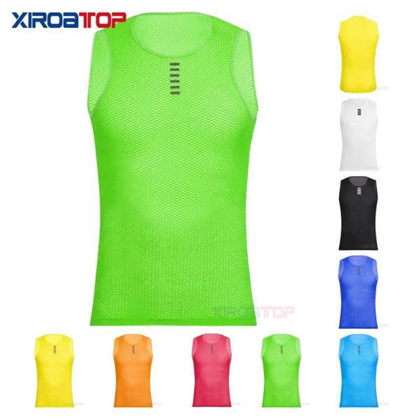 

2020 team pro cycling base layers mesh mtb bicycle underwear sport vest bike sleeveless shirt cycle jersey ciclismo, Black;red