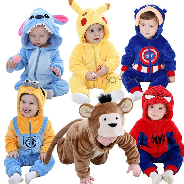 

baby rompers boy girl clothes new born baby costume jumpsuits infant onesies winter stich pajamas roupas de bebe recem nascido y200320, Blue