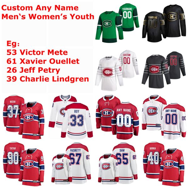

с-размер 6xl монреаль канадиенс 2020 мужчины хоккей кофта 53 виктор мете джерси 61 ксавье уэлле 26 джефф петри 39 чарли линдгрен индивидуаль, Black;red