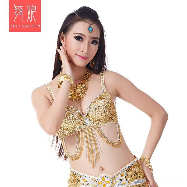 

b15 theme costume ethnic clothing belly bra belly dance costume dancer's back underwear manual dance pearl embroidery bra, Red