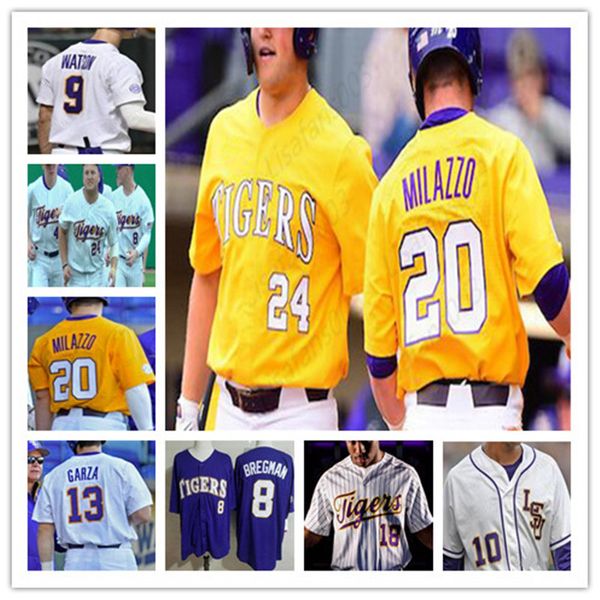 

Custom LSU Tigers College 17 Aaron Nola 8 Alex Bregman 5 Drew Bianco 26 AJ Labas 18 Cole Henry Hal Hughes Baseball Jerseys