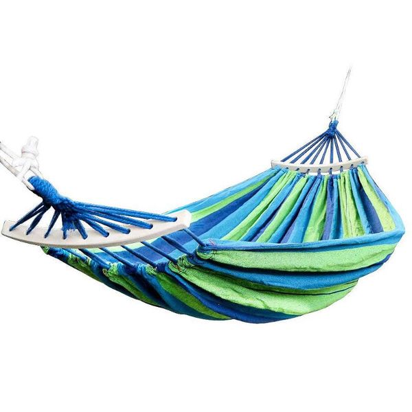 

double hammock 450 lbs portable travel camping hanging hammock swing lazy chair canvas hammocks 2 person capacity