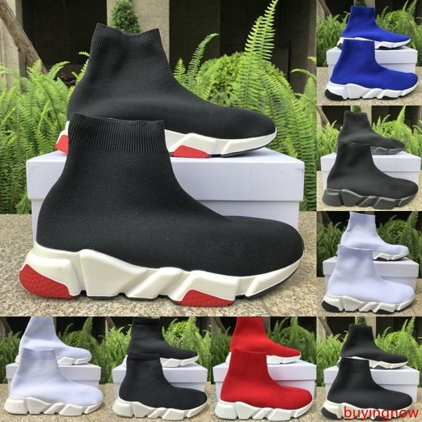 

speed trainer luxury men women designer sneakers black white blue platform trainers casual sock shoes runner size 5-11