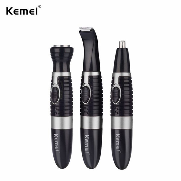 

kemei 3 in 1 electric ear nose neck eyebrow trimmer implement hair removal portable shaver clipper shaving razor for man woman