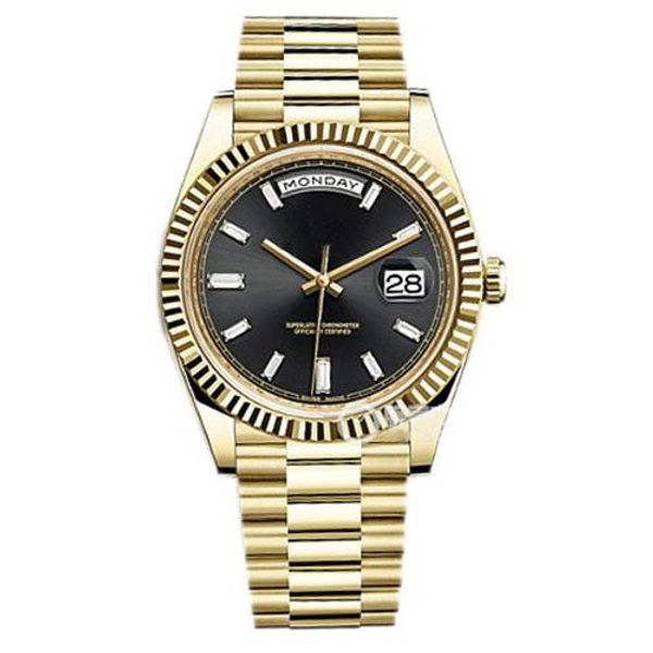 

mens watch mechanical automatic day date diamond sapphire glass mechanical 41mm men watches stainless steel wristwatches, Slivery;brown