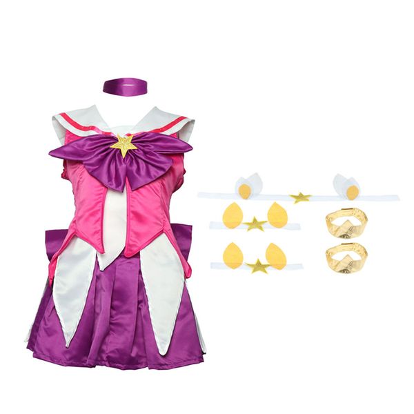 

game lol the lady of luminosity cosplay costume dress outfit for women, White